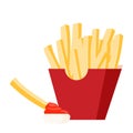 Fastfood french fries and ketchup Royalty Free Stock Photo