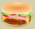 Fastfood. Hamburger ingredients vector illustration. Royalty Free Stock Photo