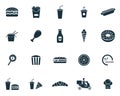 Fastfood icons set. Premium quality symbol collection. Fastfood icon set simple elements.