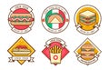 Fastfood junkfood logo badge set