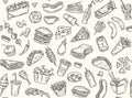 Fastfood line seamless pattern