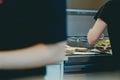 Fastfood making baguettes to-go at the diner