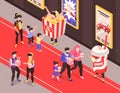 Fastfood Promoters Isometric Composition Royalty Free Stock Photo