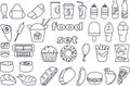 Fastfood related line icon set. Street food and japanese food linear icons. outline vector signs and symbols collection.