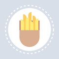 Fastfood sign french fries icon unhealthy food concept flat