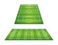 Soccer field, Football court turf perspective front and side, For create plan of soccer game.