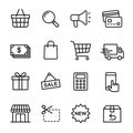 Online shopping icons collection set, E-commerce business, Symbol thin line design for application and websites Royalty Free Stock Photo