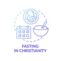 Fasting in Christianity blue gradient concept icon