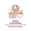 Fasting in Christianity concept icon