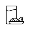 Fasting water iftar dates icon. Simple line vector elements of islam icons for ui and ux, website or mobile application