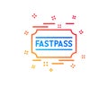 Fastpass line icon. Amusement park ticket sign. Vector