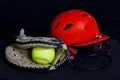 Fastpitch Softball Ball, Glove & Helmet