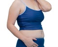 Fat Asian woman in swim suit Royalty Free Stock Photo