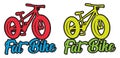 Fat bike fluo vector design sticker illustration Royalty Free Stock Photo