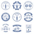 Fat Bike Rent Badges and Labels Design Elements. Vector Royalty Free Stock Photo