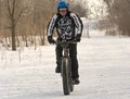 Fat bike on a snow trail