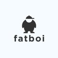 fat boy logo design vector illustration