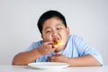 The Fat Boy Eating Pizza Royalty Free Stock Photo