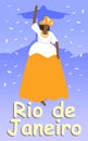 Fat Brazilian Woman in Lush Dress and Headdress
