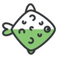 Fat bright green fish, icon Royalty Free Stock Photo