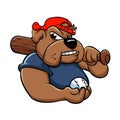 Fat bulldog baseball player Royalty Free Stock Photo