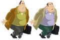 Fat businessman with briefcase. Illustration for internet and mobile website