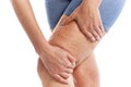Fat and cellulite on the legs. Royalty Free Stock Photo