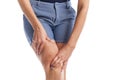 Fat and cellulite on the legs. Royalty Free Stock Photo