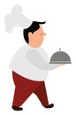 Fat cook, illustration, vector