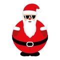 Fat cool Santa Claus in red clothes with sunglasses Royalty Free Stock Photo