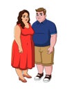 Fat couple-man and woman