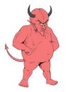 Fat demon draw Royalty Free Stock Photo