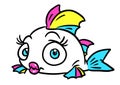 Fat fish girl parody illustration character