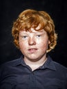 Fat freckled boy portrait Royalty Free Stock Photo