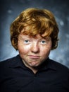 Fat freckled boy portrait Royalty Free Stock Photo