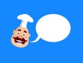 Fat Funny Chef - with Speech Bubble Royalty Free Stock Photo