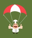 Fat Funny Chef - Successful Landing with Parachute