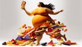 Fat girl likes eat fastfood but don\'t like exercising