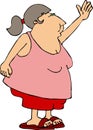 Fat girl waving Royalty Free Stock Photo