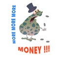 Fat greedy millionaire toad chokes on money and wants more money