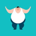 Fat happy. Stout guy emoji. Vector illustration Royalty Free Stock Photo