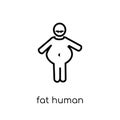 fat human icon. Trendy modern flat linear vector fat human icon Royalty Free Stock Photo