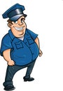 Fat jolly cartoon policeman