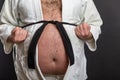 Fat karate fighter