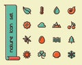 Fat Line Icons Royalty Free Stock Photo