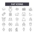 Fat line icons for web and mobile design. Editable stroke signs. Fat  outline concept illustrations Royalty Free Stock Photo