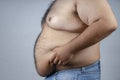 Fat man with a big belly Royalty Free Stock Photo