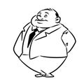 Fat man businessman suit cartoon illustration