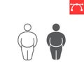 Fat man line and glyph icon