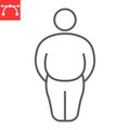 Fat man line icon